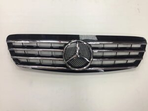 Решётка радиатора чёрная клубная с эмблемой для Mercedes w220 1998-2002