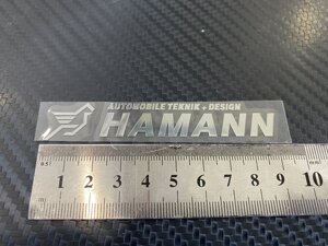 Наклейка Hamann металлизированная 9 х 1,5 см хромированная для BMW