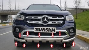 Защита переднего бампера в стиле Groender 76 мм из нержавеющей стали для Mercedes X-Class