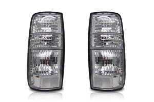 Фонари задние под лампы хрустальные прозрачные (комплект) для Toyota Land Cruiser 80