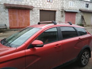 Поперечины Turtle Air 2 106 см серебро для интегрированных рейлингов Lada Vesta Cross