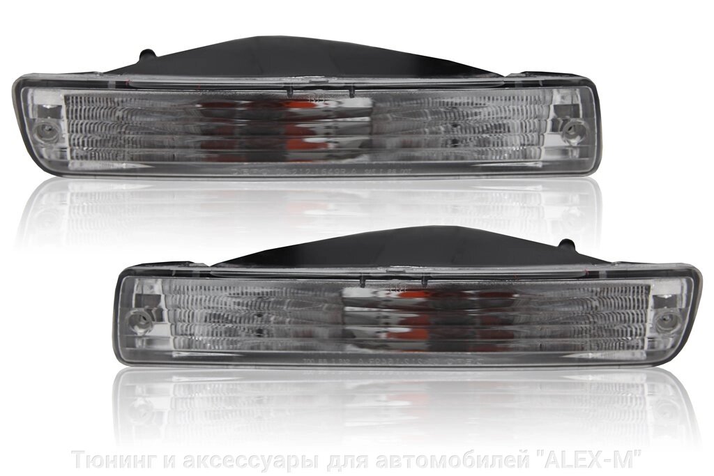 Поворотники хрустальные прозрачные в передний бампер под лампочку для Land Cruiser 80 от компании Тюнинг и аксессуары для автомобилей "ALEX-M" - фото 1