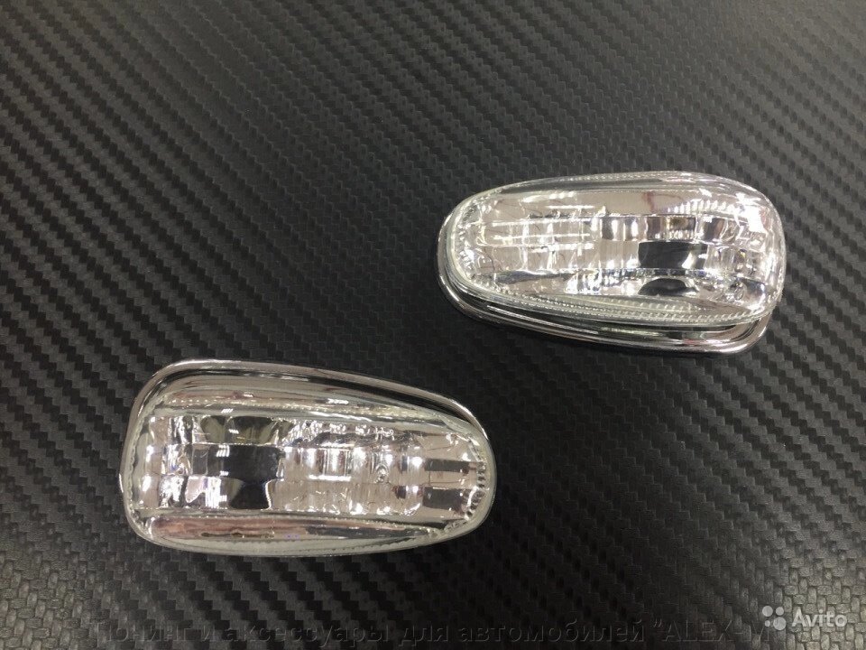 Повторители поворотов в крылья хрустальные прозрачные под лампы для Mercedes w210 от компании Тюнинг и аксессуары для автомобилей "ALEX-M" - фото 1