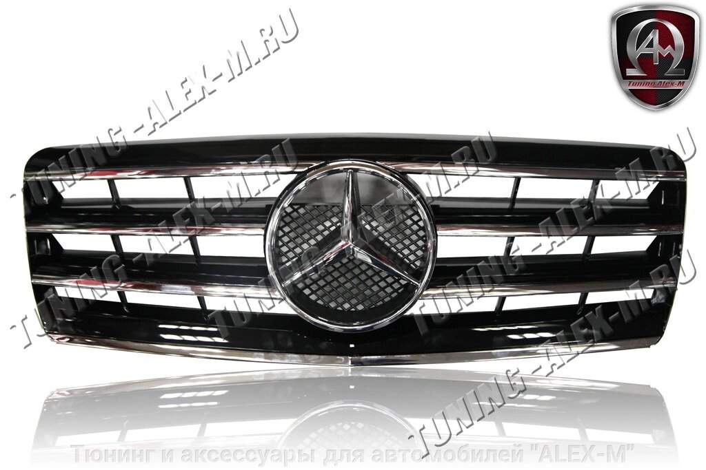 Решётка радиатора клубная чёрная с эмблемой для Mercedes w140 от компании Тюнинг и аксессуары для автомобилей "ALEX-M" - фото 1