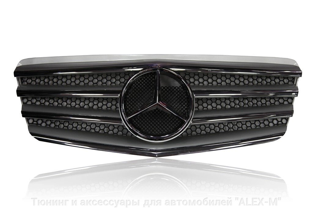 Решётка радиатора клубная серебро с эмблемой для Mercedes w 211 2006-2007 от компании Тюнинг и аксессуары для автомобилей "ALEX-M" - фото 1