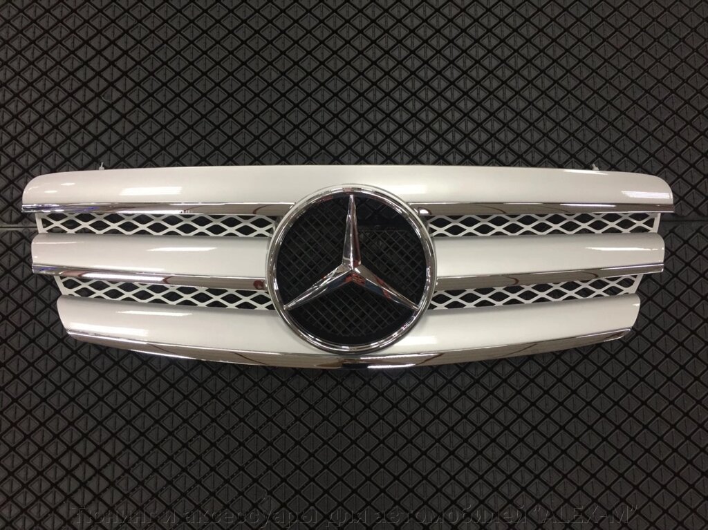 Решётка радиатора  серебро с эмблемой для Mercedes w 211 2002-2005 от компании Тюнинг и аксессуары для автомобилей "ALEX-M" - фото 1