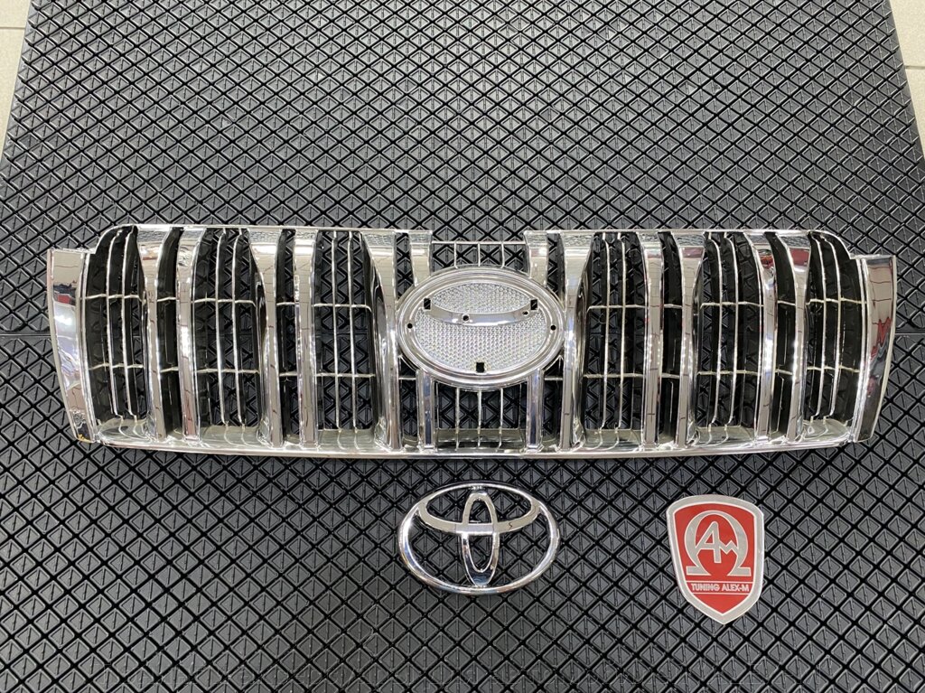 Решётка радиатора штатный дизайн хромированная для Toyota Prado 150 2009-2013 от компании Тюнинг и аксессуары для автомобилей "ALEX-M" - фото 1