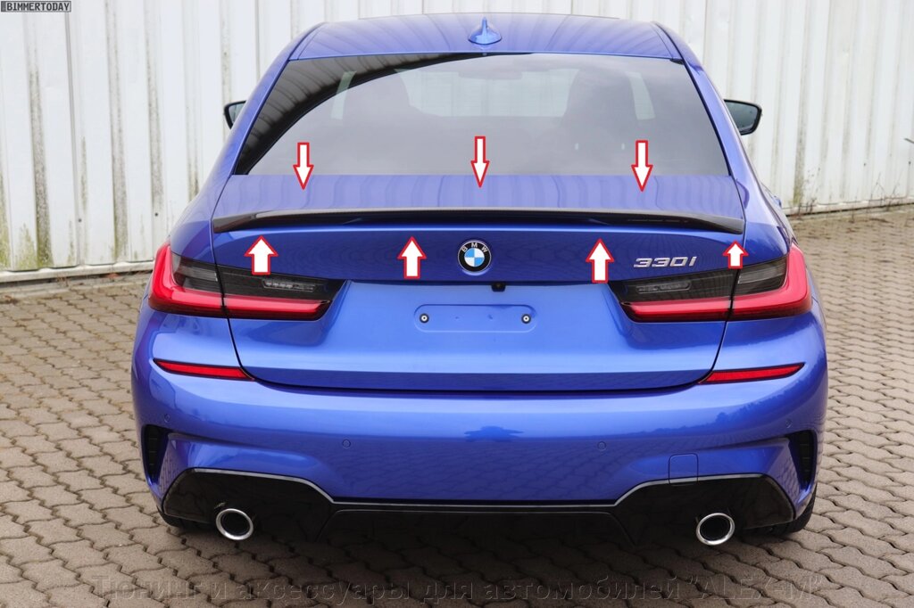 Спойлер на крышку багажника чёрный в стиле М Performance (Китай) для BMW G20 (3 серия) 2020- от компании Тюнинг и аксессуары для автомобилей "ALEX-M" - фото 1