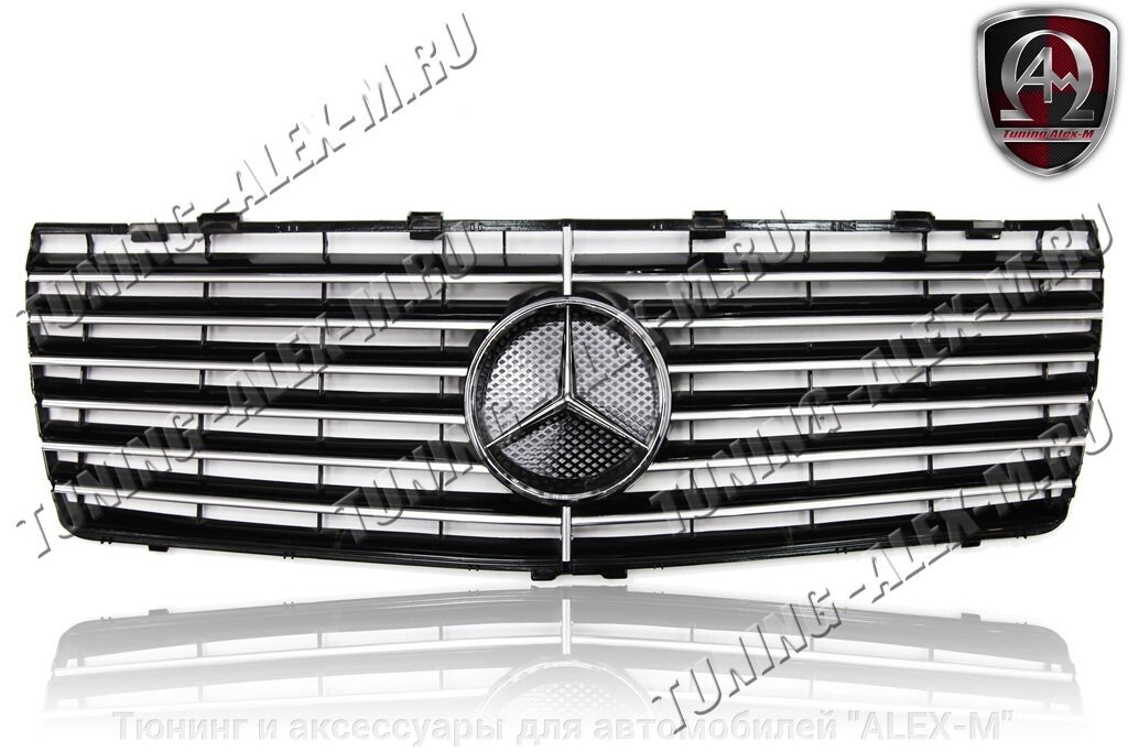 Вкладыш в штатную решётку радиатора с эмблемой для Mercedes w140 от компании Тюнинг и аксессуары для автомобилей "ALEX-M" - фото 1
