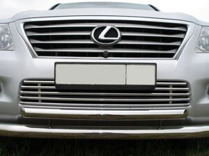 Вставка решётка переднего бампера трубочки из нержавеющей стали для Lexus LX 570 2012-2015