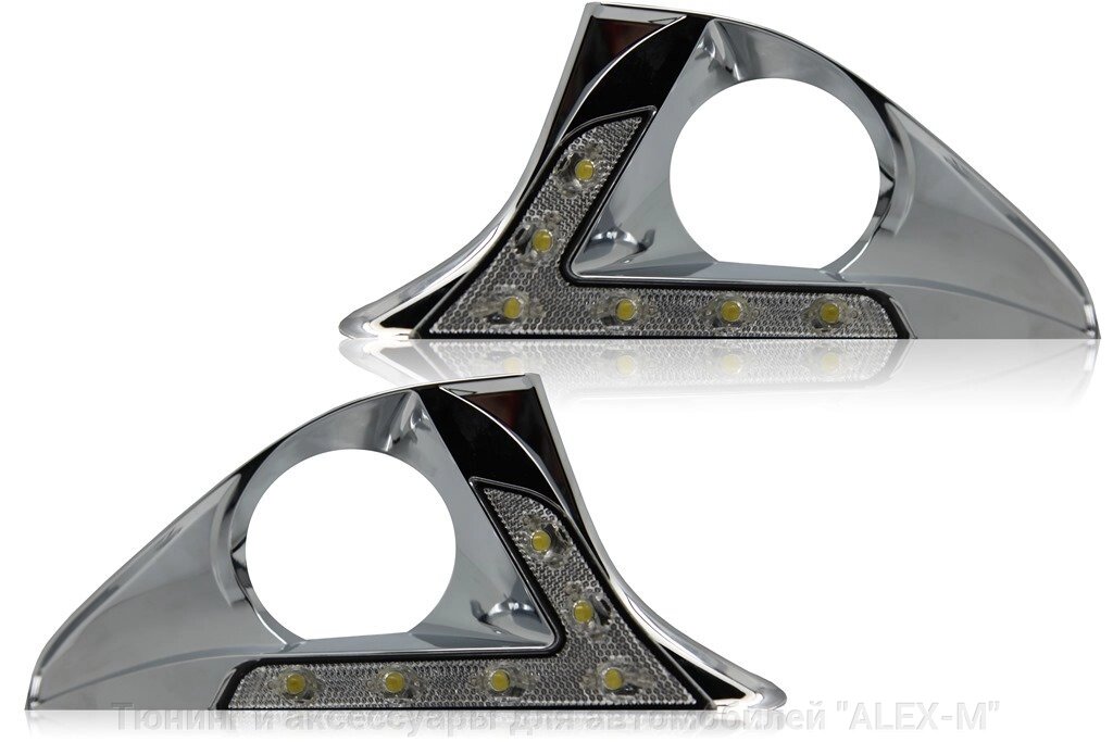 Заглушки противотуманных фар с ходовыми огнями треугольной формы для Toyota Camry 2011- от компании Тюнинг и аксессуары для автомобилей "ALEX-M" - фото 1