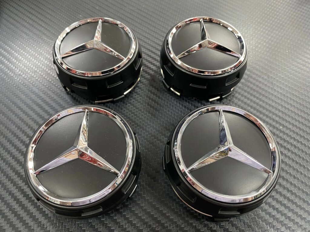 Заглушки в диски AMG бочка чёрная 75 мм для Mercedes Benz от компании Тюнинг и аксессуары для автомобилей "ALEX-M" - фото 1