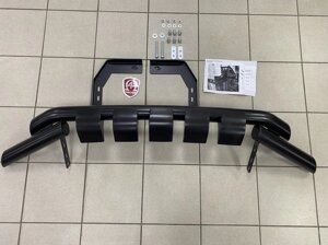 Защита переднего бампера чёрная Groender 76/76 мм (Tamsan) для VW Amarok 2016-2020