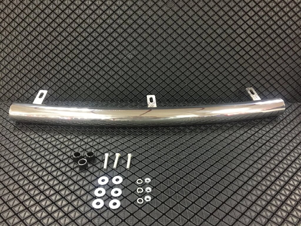 Защита заднего бампера труба одинарная 57 мм из нержавеющей стали для Hyundai Santa Fe 2012-2018 от компании Тюнинг и аксессуары для автомобилей "ALEX-M" - фото 1