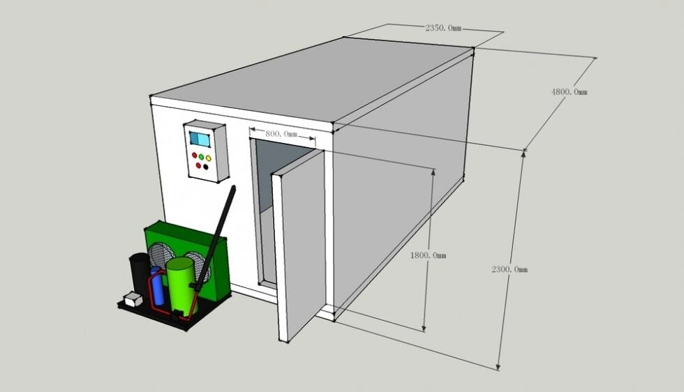 Устройство холодильной комнаты