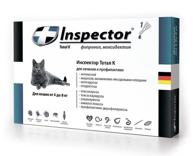 Инспектор Тотал К для кошек 4-8 кг ##от компании## ООО "ВЕТАГРОСНАБ" - ##фото## 1