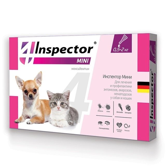 Капли Инспектор mini для котят и щенков 0,5-2 кг ##от компании## ООО "ВЕТАГРОСНАБ" - ##фото## 1