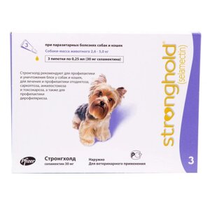 Стронгхолд 30 мг 12% для собак 2,5-5 кг, 3 пипетки