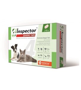 Инспектор Quadro Tabs для кошек и собак 2-8, 1 упаковка 4 таблетки
