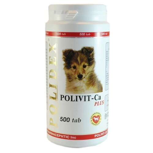 Витамины Поливит-Кальций плюс для собак Полидекс 10 таб от компании ООО "ВЕТАГРОСНАБ" - фото 1