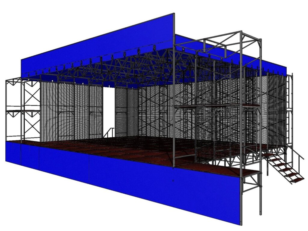 Сцена 12х10 метров (сборно-разборная) от компании ООО "Вест" - производство сценических конструкций - фото 1