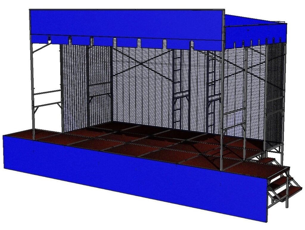 Сцена 6х4 метра (сборно-разборная) от компании ООО "Вест" - производство сценических конструкций - фото 1
