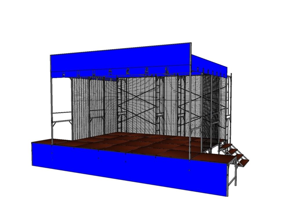 Сцена 6х5 метров (сборно-разборная) от компании ООО "Вест" - производство сценических конструкций - фото 1