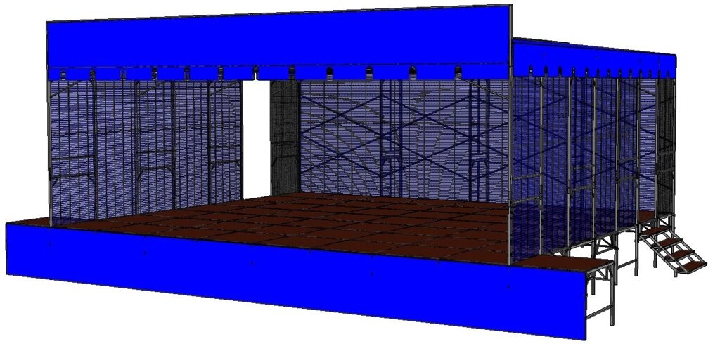 Сцена сборно-разборная 10х8 метров от компании ООО "Вест" - производство сценических конструкций - фото 1