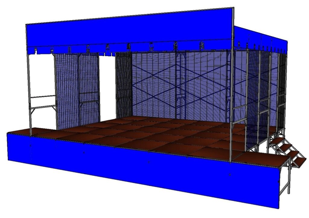 Сцена сборно-разборная 7х6 метров от компании ООО "Вест" - производство сценических конструкций - фото 1