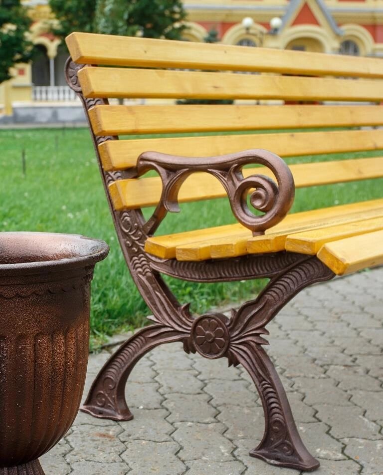 Боковина скамейки "Версаль - бронза" чугунное литье ##от компании## ЗВЕЗДА - ##фото## 1