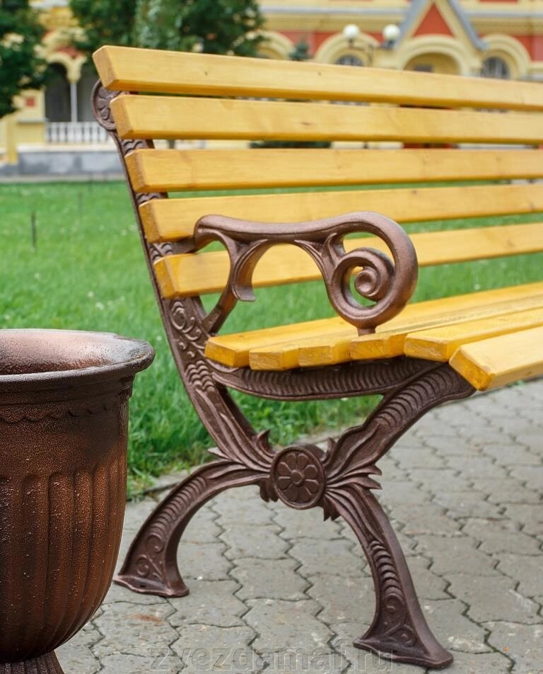 Боковина скамейки "Версаль - бронза" чугунное литье от компании ЗВЕЗДА - фото 1