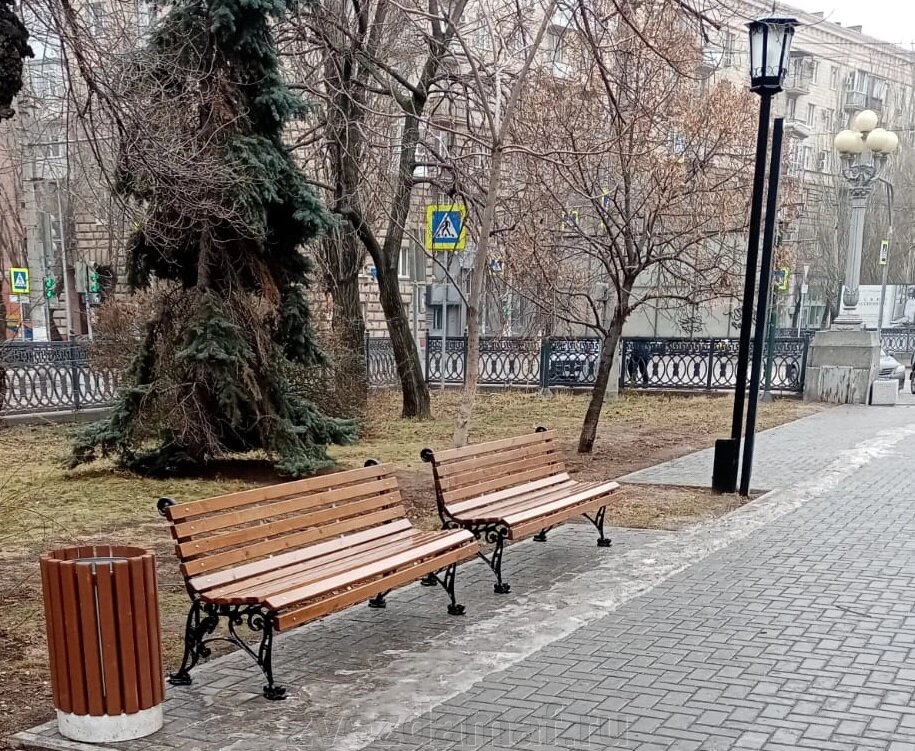 Скамейка чугунная парковая "Царица" 2 метра, 2 опоры. от компании ЗВЕЗДА - фото 1