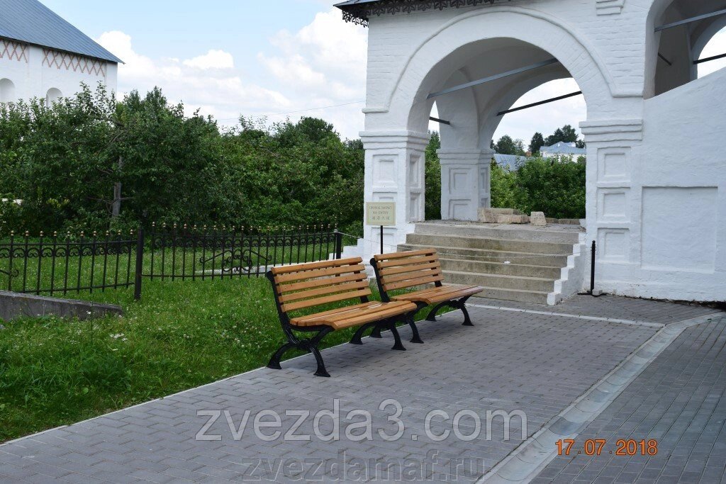 Скамейка чугунная парковая "Усадьба" 2 метра от компании ЗВЕЗДА - фото 1