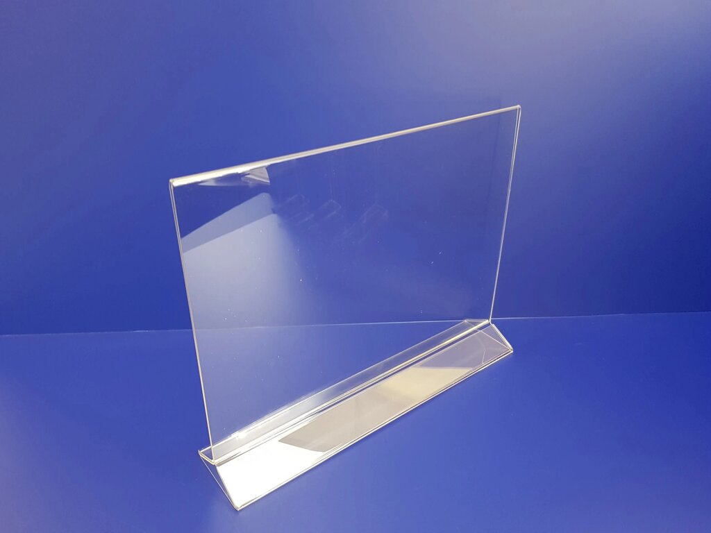 Менюхолдер на сложном основании ф а3 (горизонтальный) от компании Изделия из оргстекла Plexiglas, акрила, Пэт, ПВХ. POS материалы. - фото 1