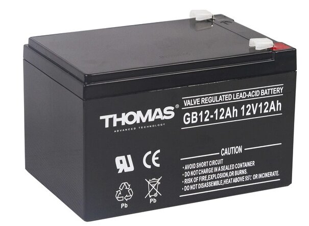 Аккумулятор свинцово-кислотный THOMAS (12 A/H), 12V от компании KSLV-приборы для сдерживания сельскохозяйственных животных и собак - фото 1