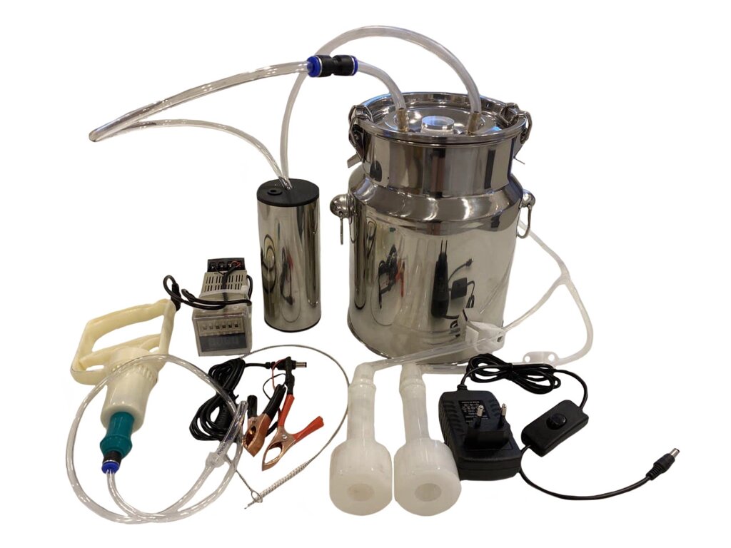 Доильный аппарат для коз, с электронным пульсатором. 5.5 литра от компании KSLV-приборы для сдерживания сельскохозяйственных животных и собак - фото 1