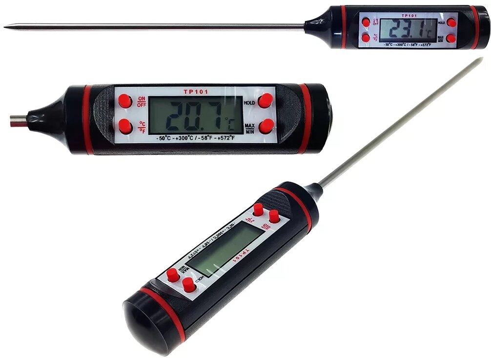 Электронный термометр TP101. Щуп 15см от компании KSLV-приборы для сдерживания сельскохозяйственных животных и собак - фото 1