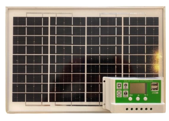 Солнечная панель 12 вольт 10 ватт + Контроллер от компании KSLV-приборы для сдерживания сельскохозяйственных животных и собак - фото 1