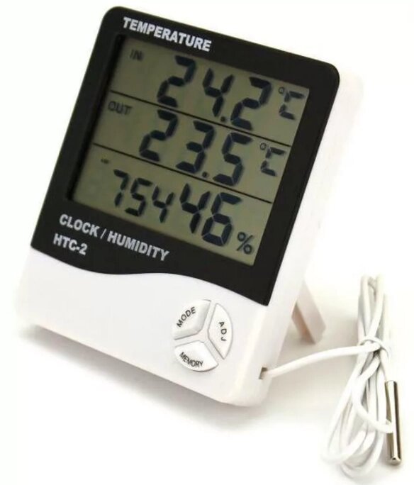 Термометр-гигрометр HTC-2. С выносным датчиком от компании KSLV-приборы для сдерживания сельскохозяйственных животных и собак - фото 1