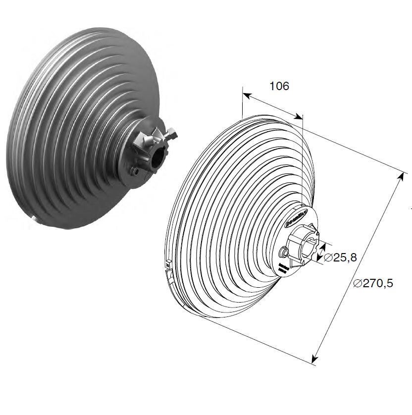 Барабан DoorHan для вертикального подъема  H=5512 мм, 11010 от компании Всем Ворота - фото 1