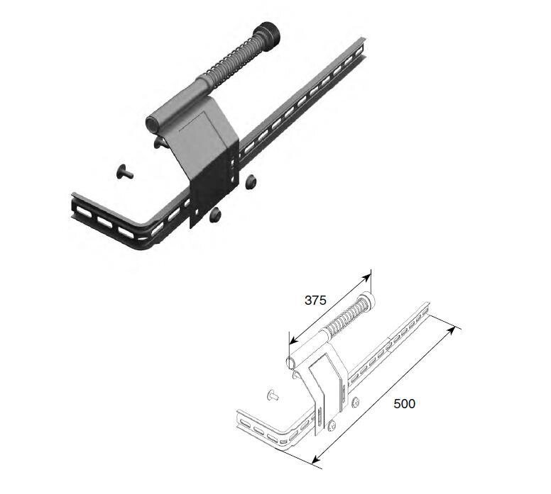 Комплект L/R пружинного амортизатора DoorHan укороченного для секционных ворот, K25026 от компании Всем Ворота - фото 1