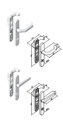 Комплект ручек замка калитки Alutech для секционных ворот Prestige и ProPlus, 11042511(2) от компании Всем Ворота - фото 1