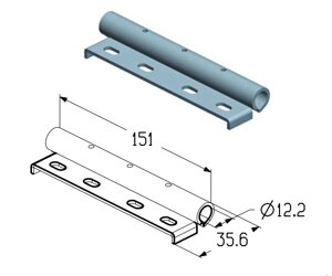 Накладка роликовая промежуточная дуплексная для промышленных ворот Алютех серии ProTrend, RP-40.123D