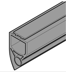 Напольное уплотнение RSB22 (дооснащение оптодатчиков) для секционных ворот Basic (Hormann), 4551595