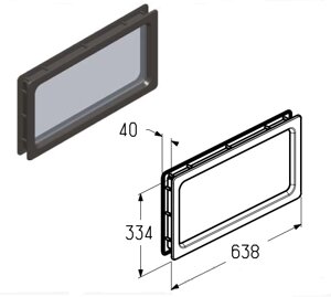 Окно для секционных ворот Alutech серии Trend и ProTrend, W046-40