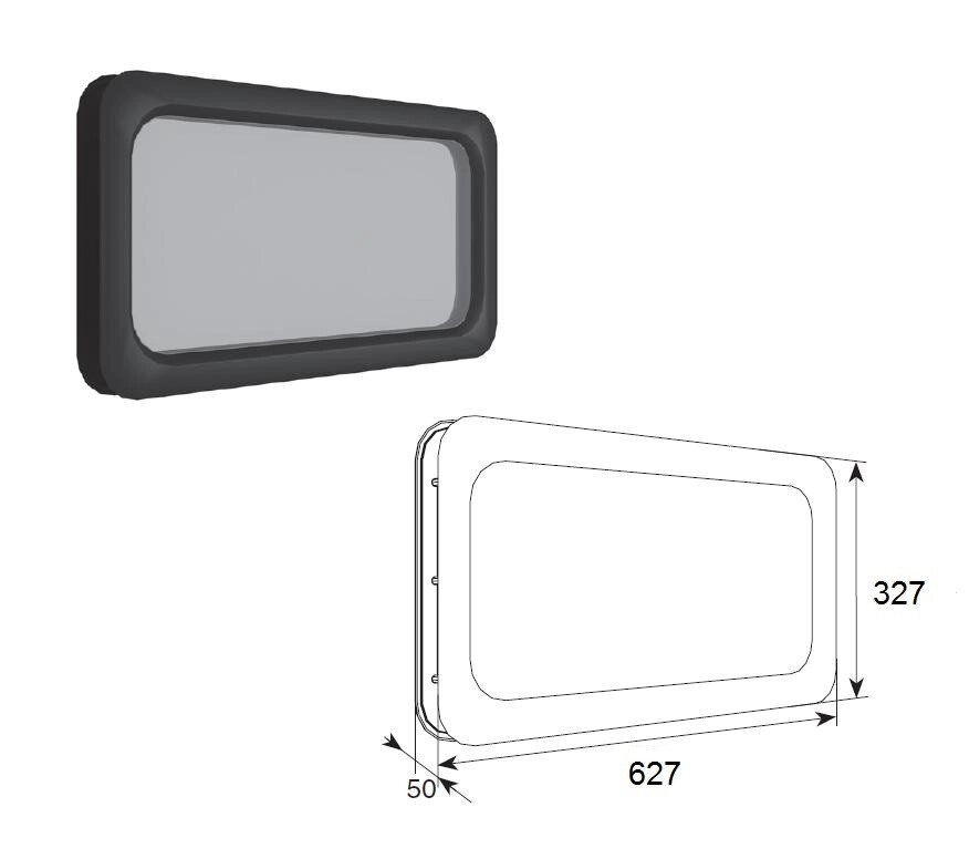 Окно DoorHan акриловое для панелей толщиной 40 мм с двойным стеклом 635х330 мм, DH85603 от компании Всем Ворота - фото 1