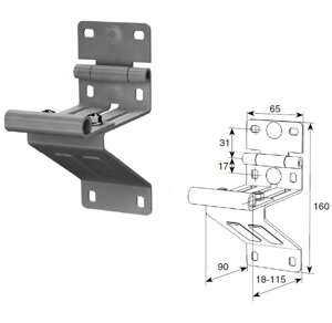 Опора DoorHan боковая удлинённая с держателем ролика, N25234-3/RAL9003