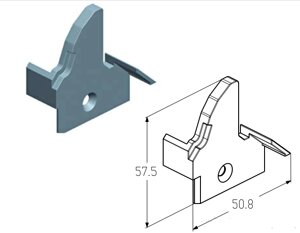 Заглушка для обрамления проёма калитки секционных ворот Alutech серии Trend и ProTrend WD-40.32L-BR, WD-40.32L-GR