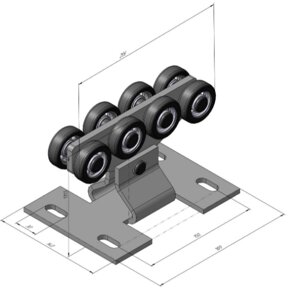 Опора ролика DoorHan с гнутым основанием для балки 71х60х3.5 мм, DHE720
