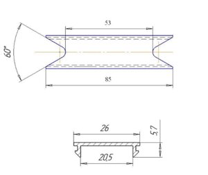Проставка алюминиевая DoorHan для решетчатого щита 91,5 мм, DH3579-1